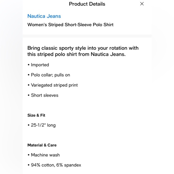 Nautica Jeans Co. Women's Stripe Polo Shirt Size Small NWT - Picture 11 of 12